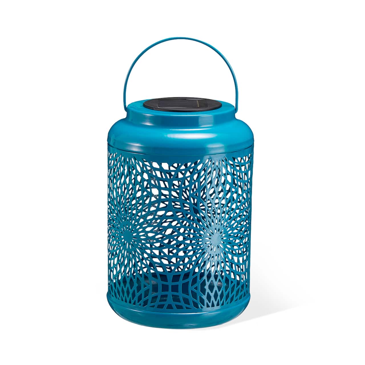 Glitzhome® 9" Cutout Metal Solar Powered Outdoor Hanging Lantern